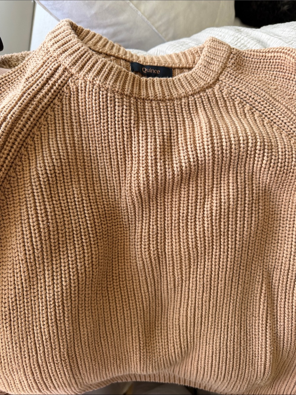 Quince women’s Crewneck Sweater in Light Camel small